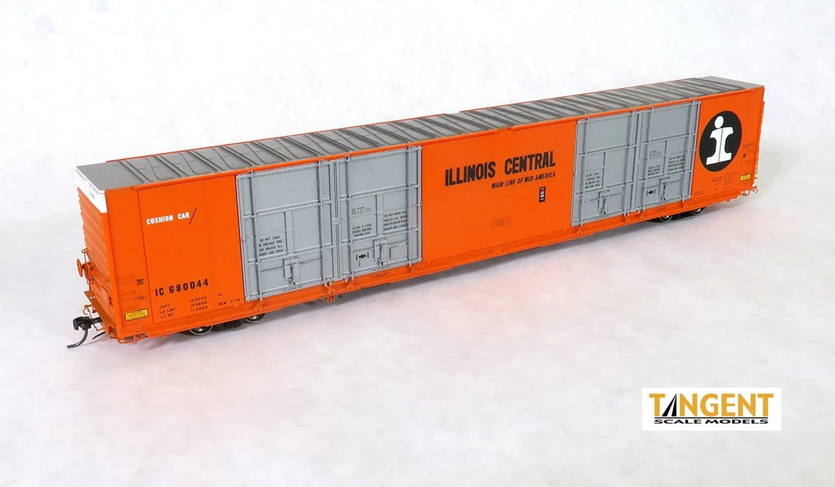 Tangent Scale Models 25519-02 HO Scale 86' Quad Door Auto Parts Boxcar Illinois Central IC 680039