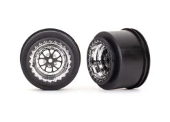 Traxxas 9473R Rear Chrome Weld Wheels For Drag Slash 2 Pack