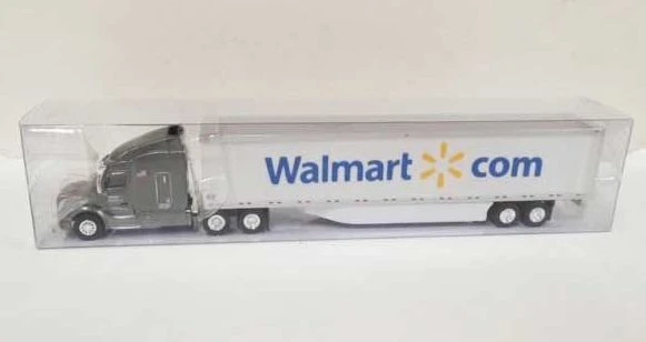 Trucks N Stuff 46114 HO Scale Gray Peterbuilt 579 With Walmart 53' Dry Van Trailer