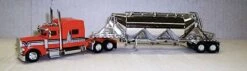 Trucks N Stuff SPEC016 Orange/Silver 389 Peterbuilt With Chrome Pneumatic Bulk Trailer
