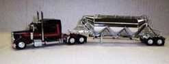 Trucks N Stuff SPEC023 Black/Maroon 389 Peterbuilt With Chrome Pneumatic Bulk Trailer