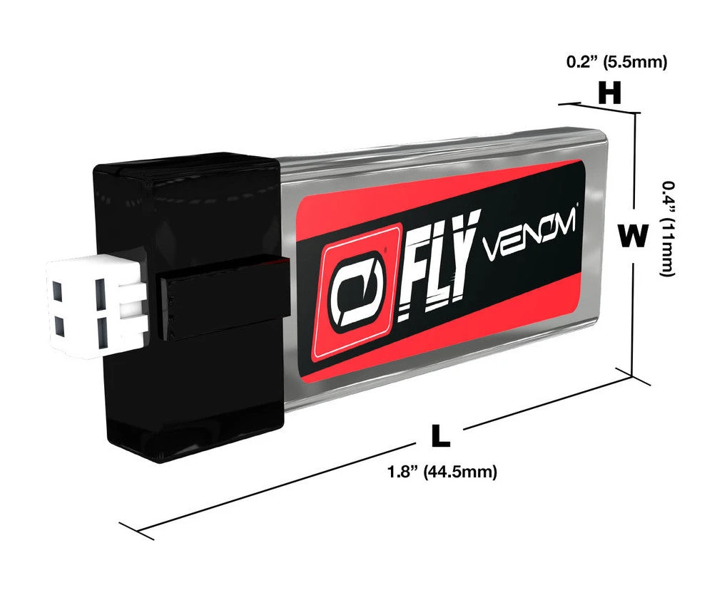 Venom FLY 25084x4 150mAh 1S 3.7V 30C LiPo Battery With JST/MCX 4 Pack - Image 2