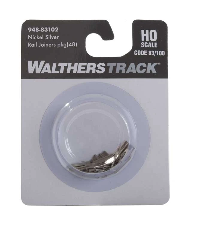 Walthers 948-83102 HO Scale Code 83 Or Code 100 Rail Joiners 48 Pack - Image 2