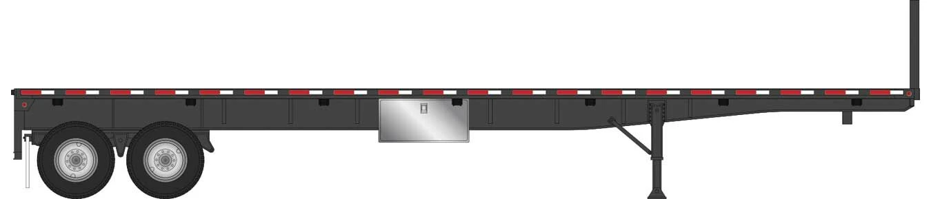 Walthers 949-2703 HO Scale Black Flatbed Trailer 2-Pack