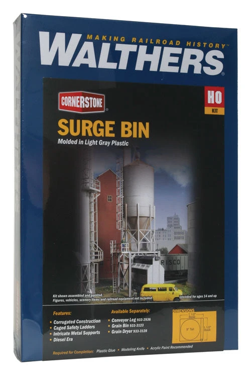 Walthers Cornerstone 933-2935 HO Scale Surge Grain Bin Kit - Image 2