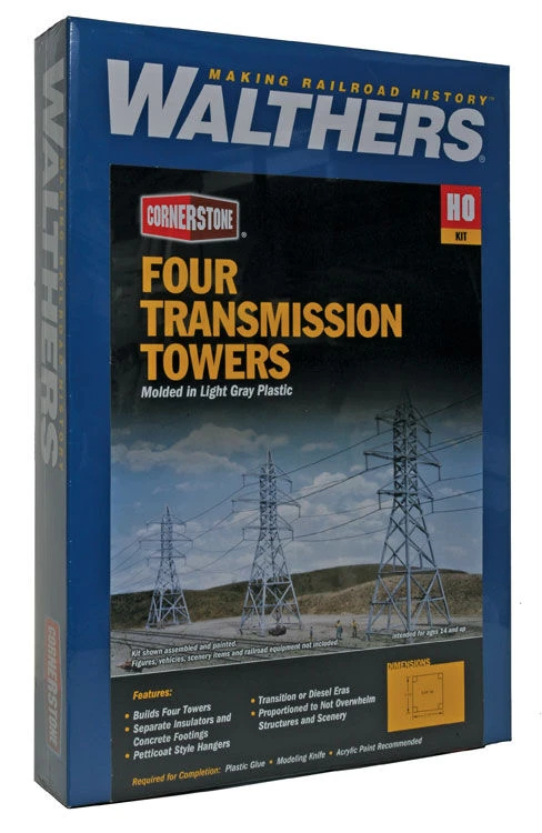 Walthers Cornerstone 933-3121 Transmission Towers Kit 4 Pack - Image 2