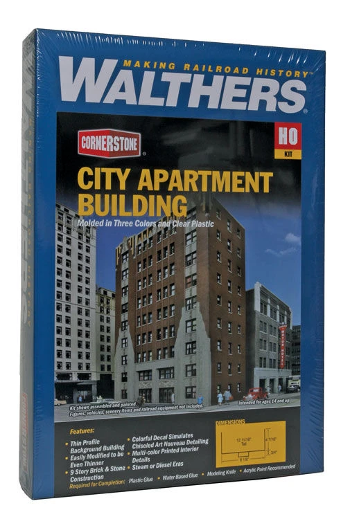 Walthers Cornerstone 933-3770 City Appartment Building Back Kit - Image 4