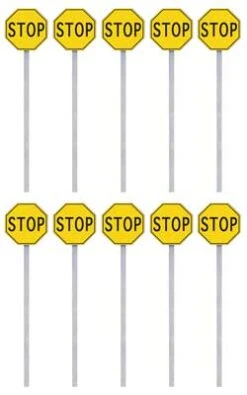 Walthers Cornerstone 949-4211 HO Scale 1924-1954 Stop Signs 10 Pack