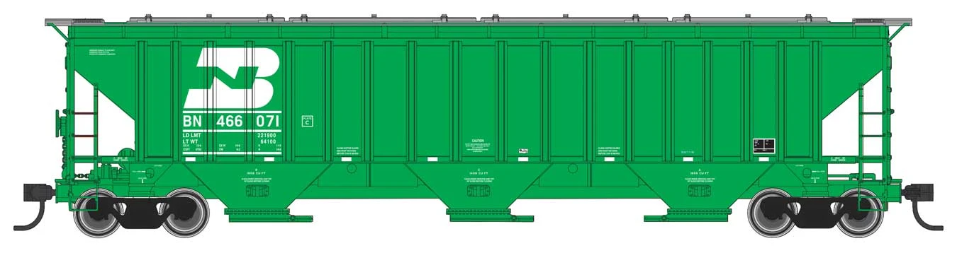 Walthers Mainline 910-49001 HO Scale 57' Trinity 4750 3-Bay Covered Hopper BN 466071