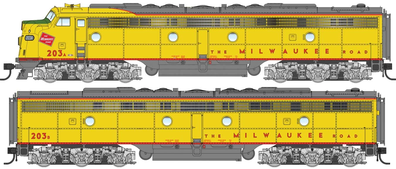 Walthers Proto 920-42951 HO Scale EMD E9A-B Diesel Milwaukee Road MILW 203A/203B DCC LokSound