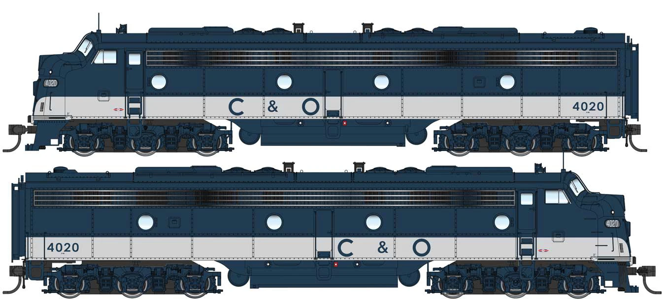 Walthers Proto 920-49911 HO Scale EMD E8A-A Diesel Chesapeake & Ohio C&O 4014/4026 DC