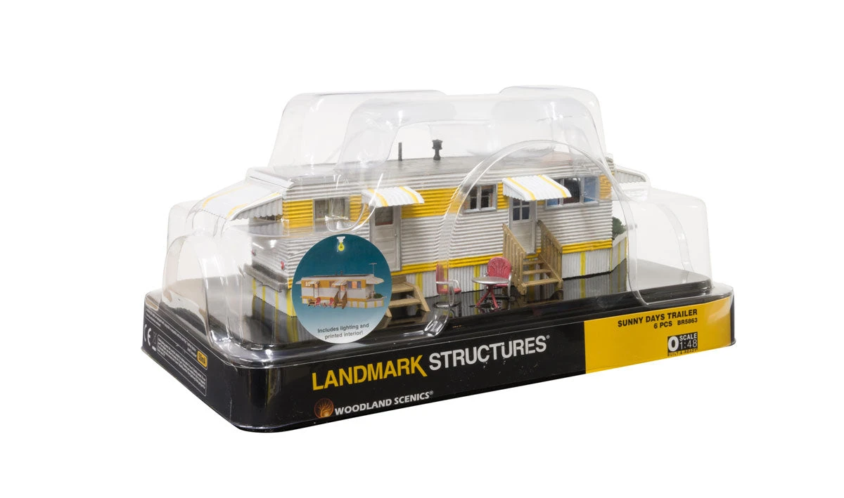 Woodland Scenics Woodland BR5863 O Scale Built & Ready Structure Sunny Days Trailer With Lights - Image 6