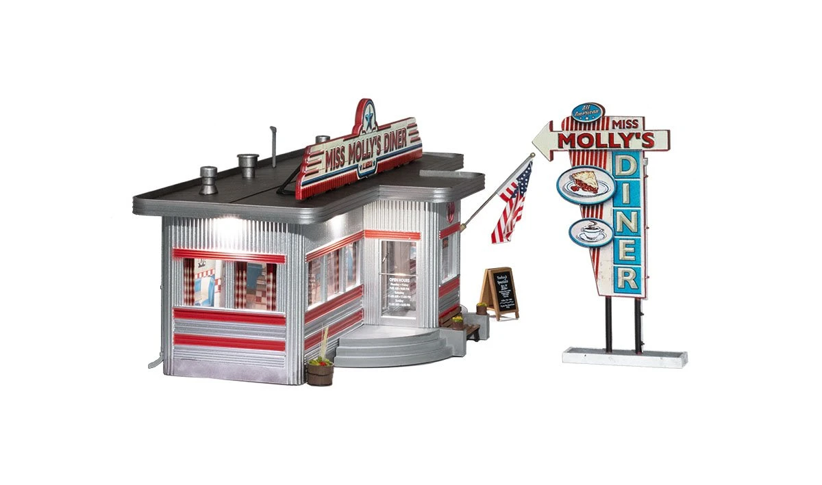 Woodland Scenics Woodland BR5870 O Scale Built Up Structure Miss Molly's Diner - Image 4