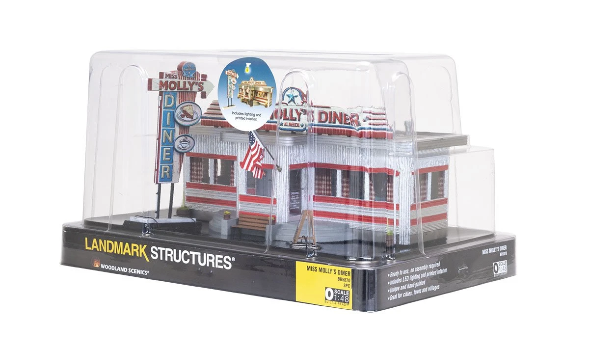 Woodland Scenics Woodland BR5870 O Scale Built Up Structure Miss Molly's Diner - Image 6