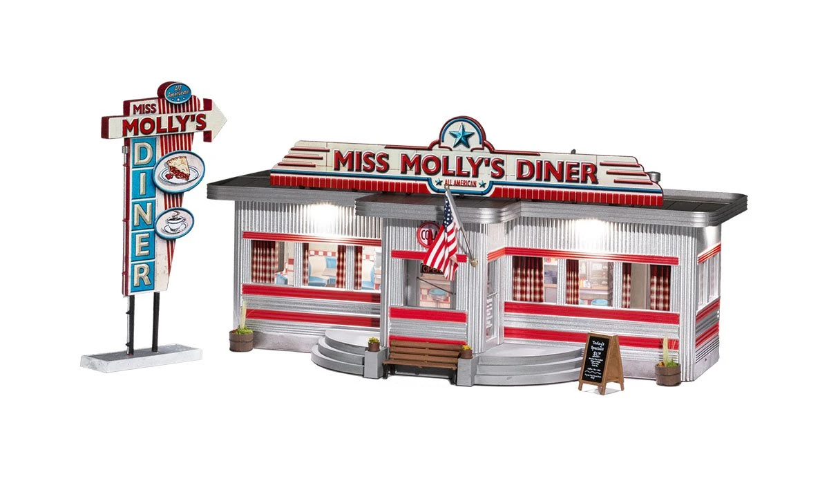 Woodland Scenics Woodland BR5870 O Scale Built Up Structure Miss Molly's Diner