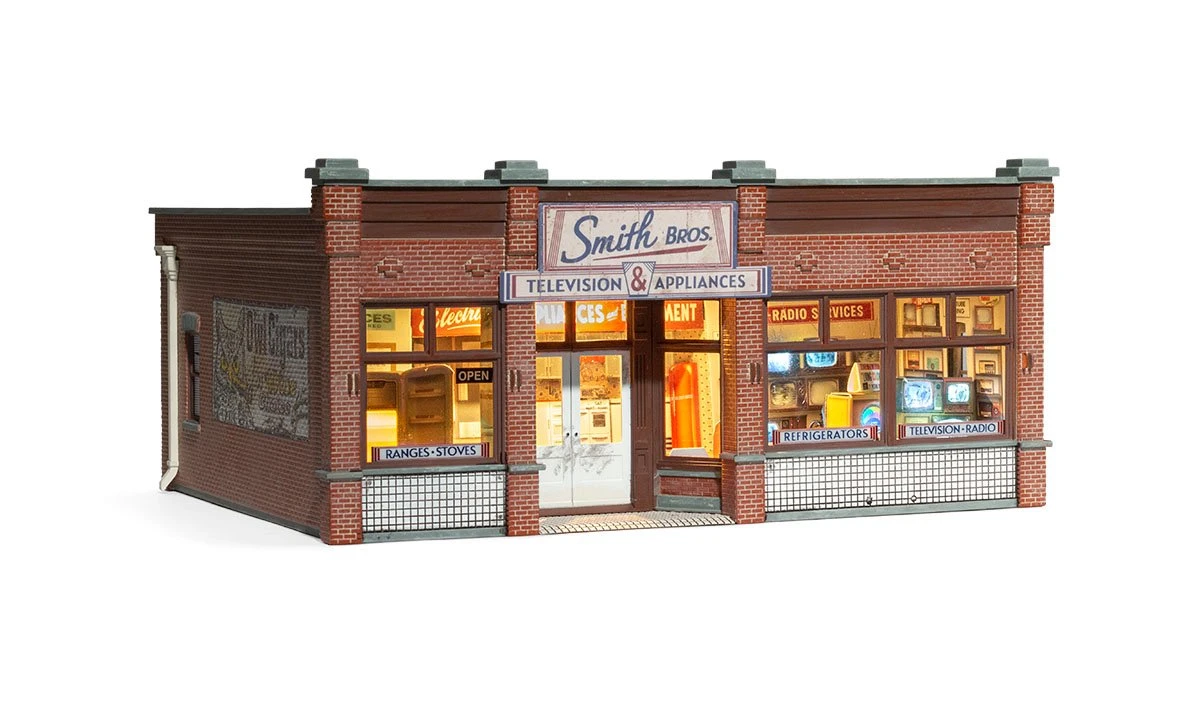 Woodland Scenics Woodland BR5873 O Scale Built Up Structure Smith Brothers TV & Appliance Store