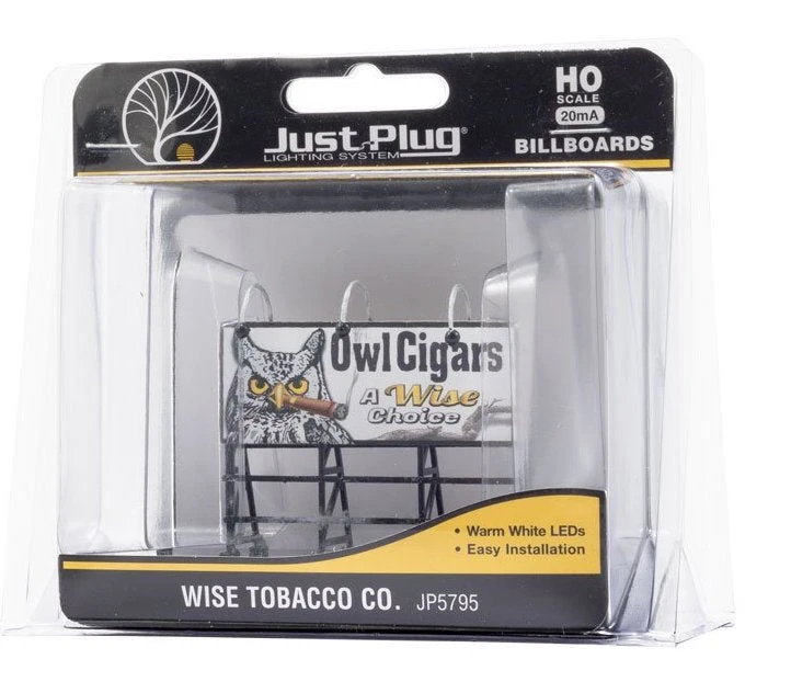 Woodland Scenics Woodland JP5795 HO Just Plug Lighted Billboard Wise Tabacco - Image 3