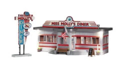 Woodland Scenics BR4956 N Scale Built Up Structure - Miss Molly's Diner With LED Lighting