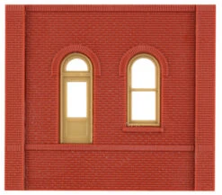 Woodland Scenics DPM 30105 HO Scale Dock Level Wall Sections - Arched Entry Door 4-Pack
