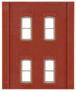 Woodland Scenics DPM 30138 HO Scale Two Story Wall Sections - 4 Rectangle Windows 4-Pack