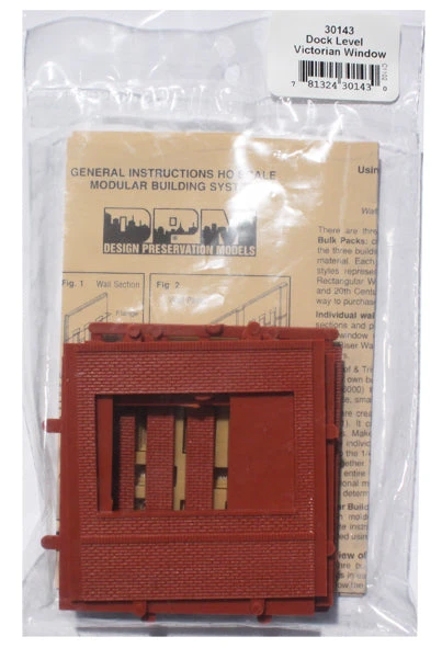 Woodland Scenics DPM 30143 HO Scale Dock Level Wall Sections - Victorian Windows 4-Pack - Image 3