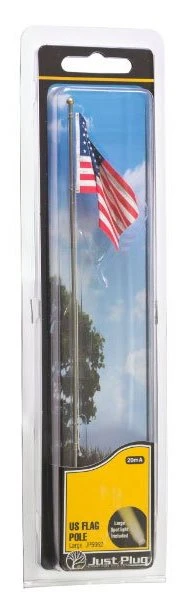 Woodland Scenics JP5951 Just Plug Medium (4 1/8") Flag Pole With U.S. Flag And Spotlight - Image 3