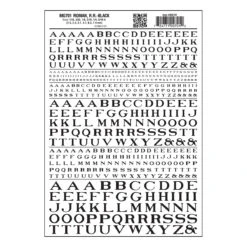Woodland Scenics MG701 Model Graphics, Roman Letters, Black