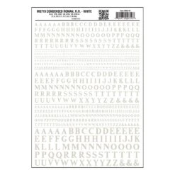 Woodland Scenics MG719 Model Graphics, Short Roman Letters, White