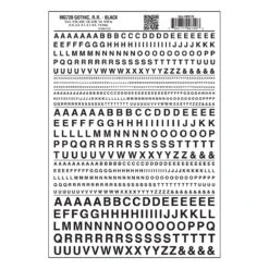 Woodland Scenics MG720 Model Graphics, Gothic Letters, Black