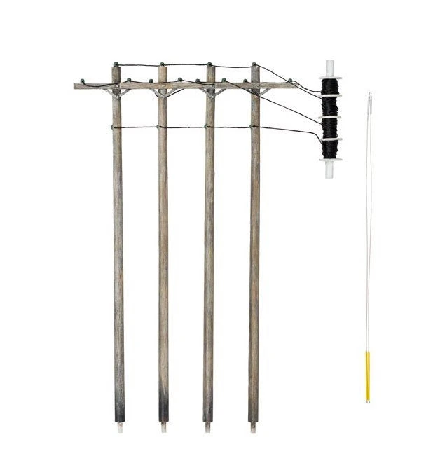 Woodland Scenics US2265 HO Scale Pre-Wired Utility Poles With Single Crossbar