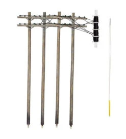 Woodland Scenics US2266 HO Scale Pre-Wired Utility Poles With Double Crossbars
